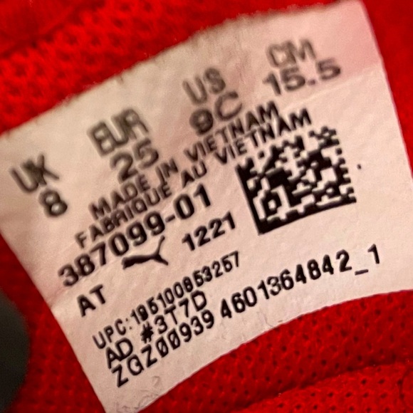 PUMA Kids Red Athletic Shoes - Size 9C - Picture 7 of 9